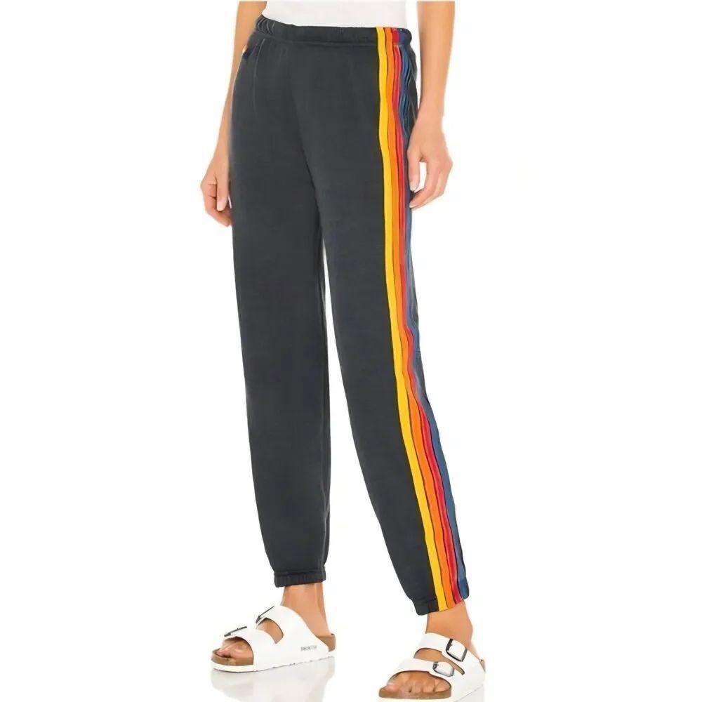 Aviator‎ Nation 5 Stripe Sweatpant in Charcoal XS